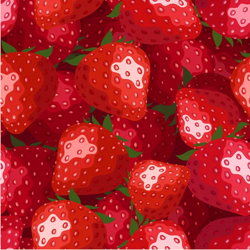 创意草莓无缝背景矢量素材