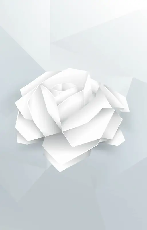 白色折纸玫瑰花背景素材