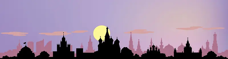 环球旅行城市剪影矢量图
