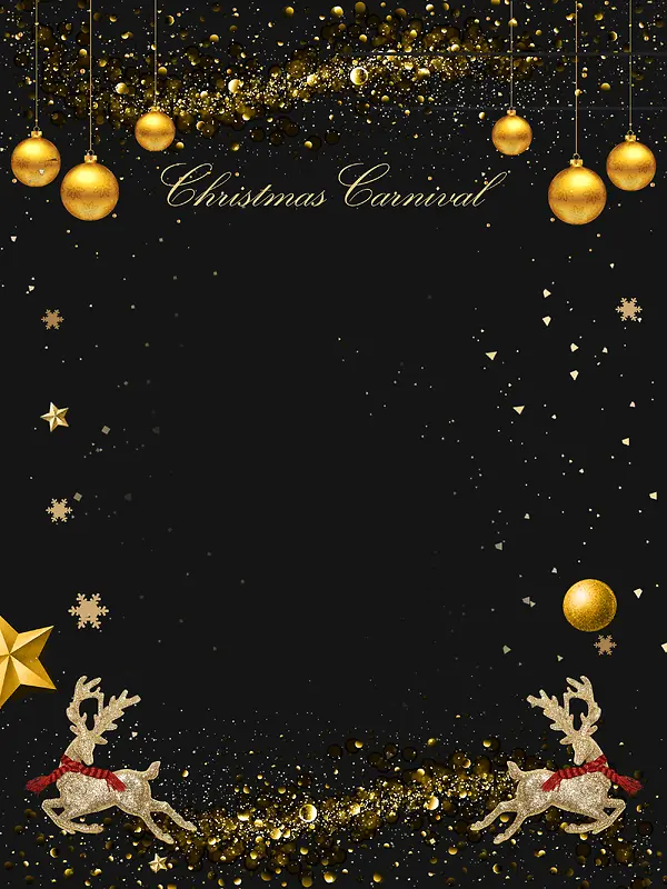 圣诞节麋鹿卡通黑金banner
