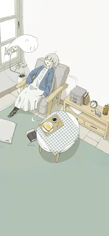 卡通画，孤独人物