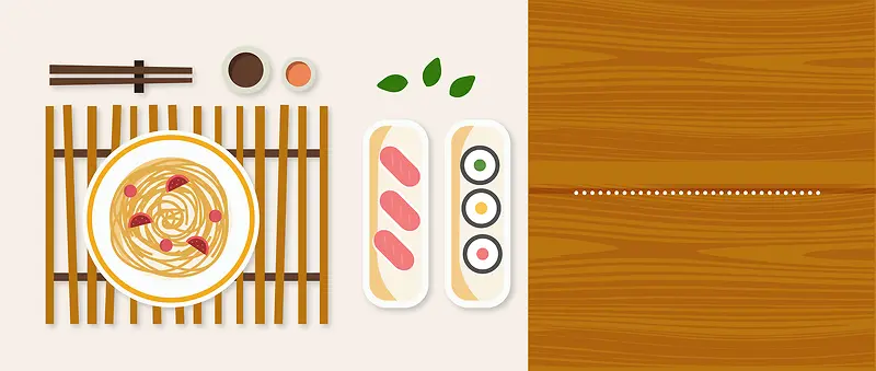 日式料理店广告详情页矢量背景素材