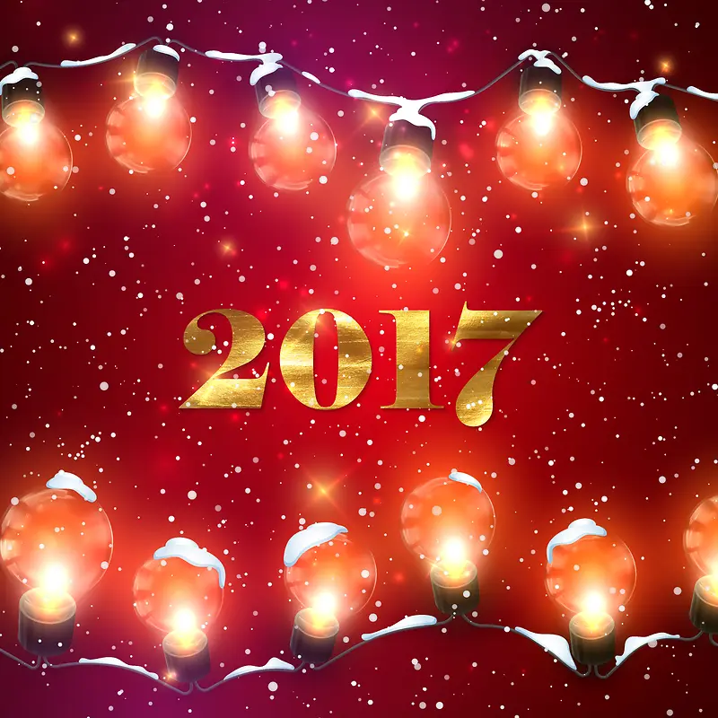 新年狂欢2017红色气球背景素材