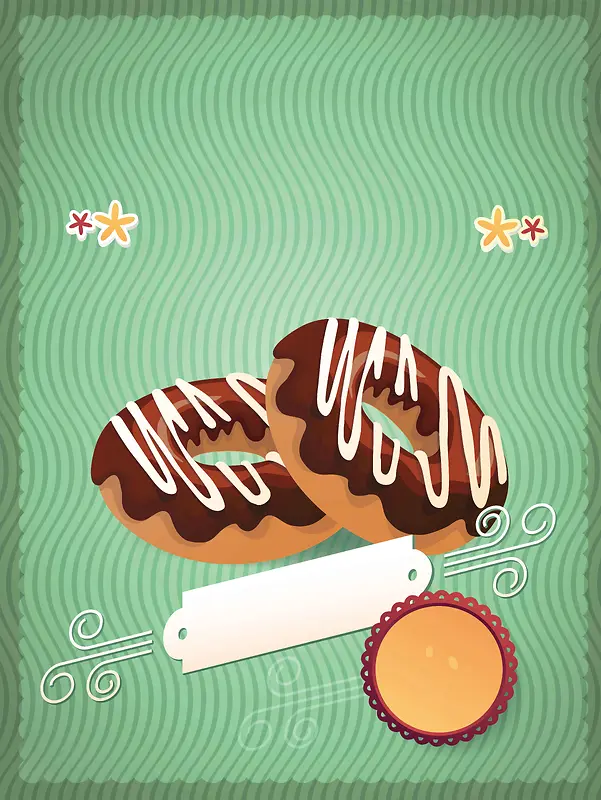 美味甜甜圈好吃烘培房海报背景模板