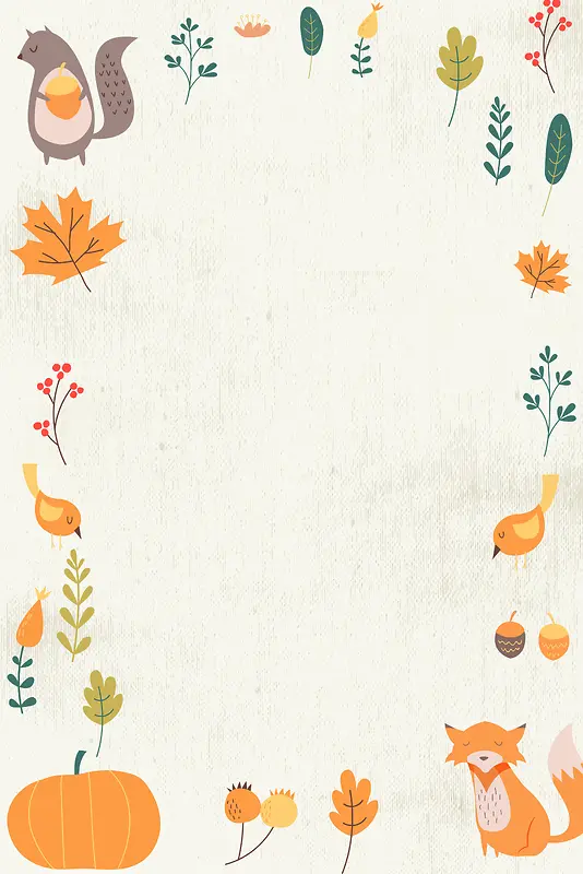 卡通手绘秋季简洁时尚海报