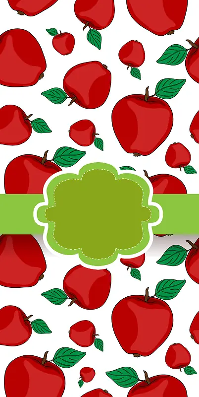 红色水果苹果花纹矢量背景素材
