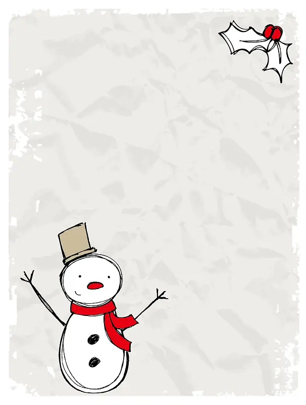 矢量卡通手绘雪人背景素材