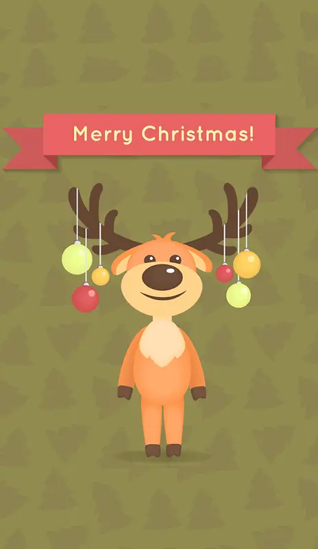 可爱麋鹿圣诞背景