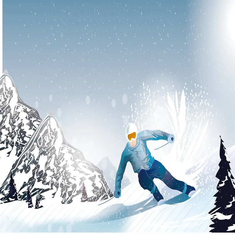 滑雪海报背景素材