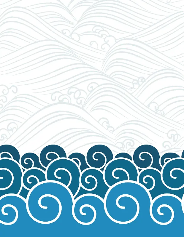矢量中国风古典海水波浪纹背景素材