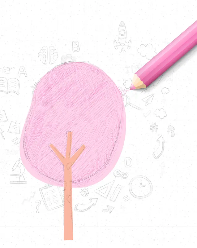 矢量手绘卡通儿童幼儿教育树木信息框背景