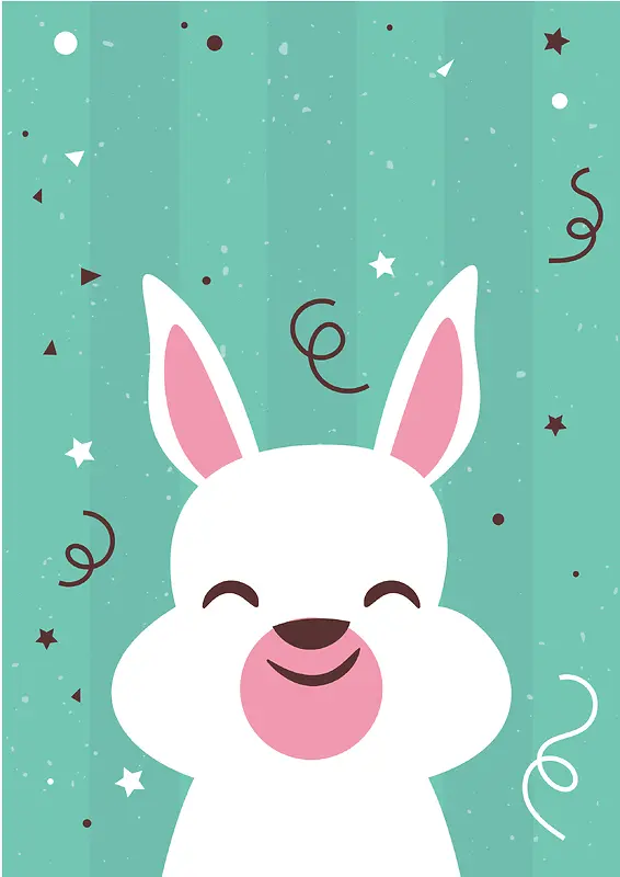 手绘卡通可爱兔子平面广告