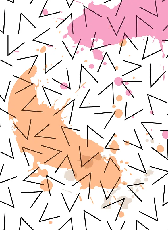 三角线条几何涂绘抽象时尚封面海报背景