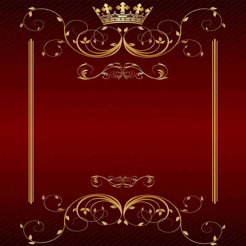 金色花纹质感皇冠背景素材