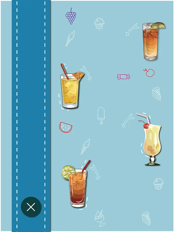 卡通清新水果茶菜单海报设计