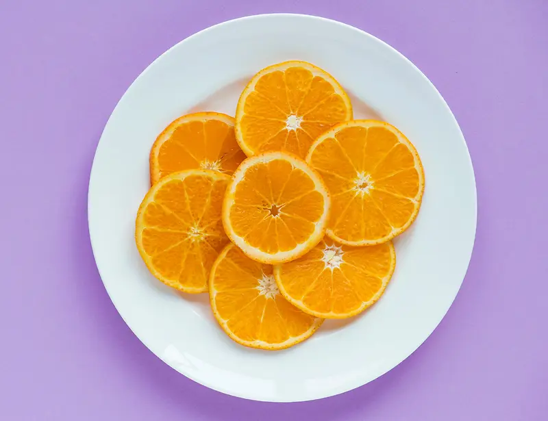 橙子 切片 盘子 食物