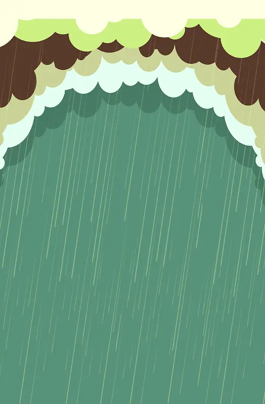 卡通云朵下雨季节海报背景