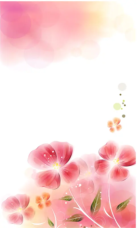 唯美粉色花朵背景素材