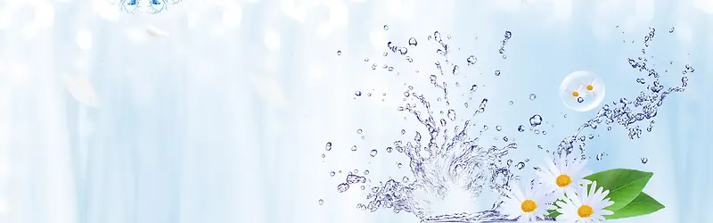 化妆品小清新白色淘宝背景banner