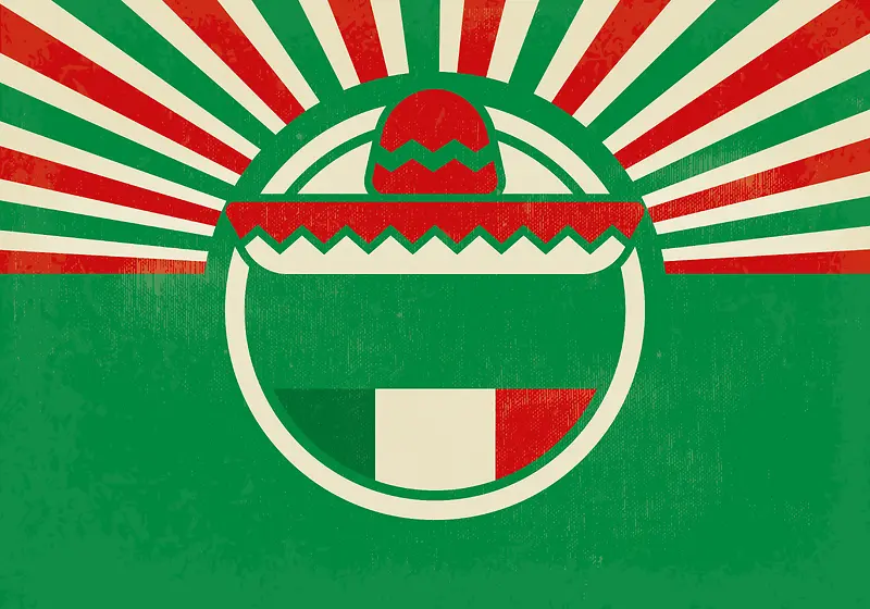美式墨西哥烤肉海报展板扁平背景素材