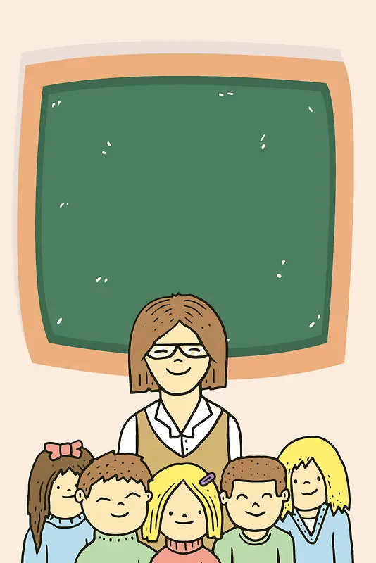 卡通扁平化教师节设计背景