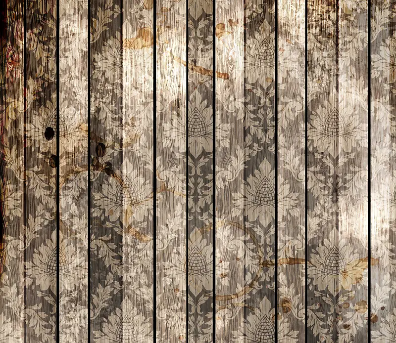 木板底纹欧式古典花纹矢量背景
