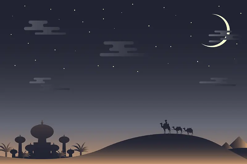 梦幻星空沙漠夜景平面广告