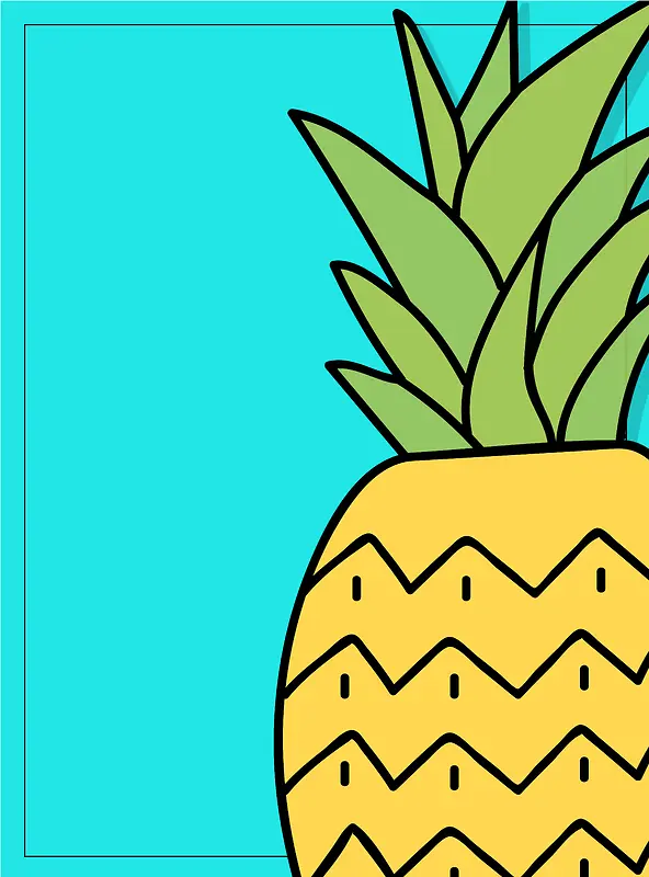 卡通菠萝水果海报背景素材