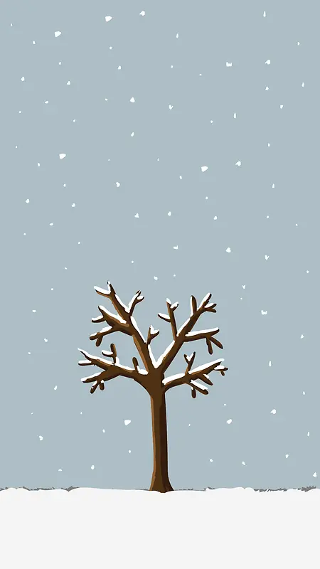 冬季自然卡通h5背景 树 冬 夏 自然