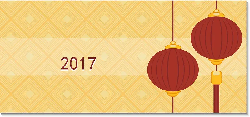 黄色2017过年大气灯笼背景