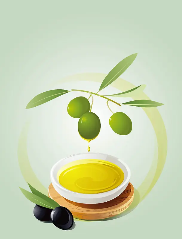 矢量美食橄榄油食品背景素材