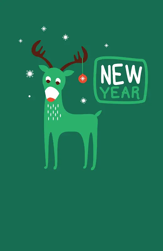 新年圣诞鹿矢量背景海报