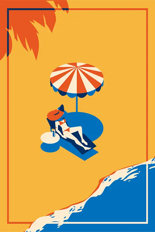 夏季海边度假旅游海报背景素材