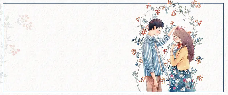 七夕手绘灰色海报背景banner