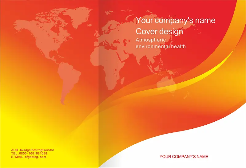 简洁橙色画册封面设计矢量素材