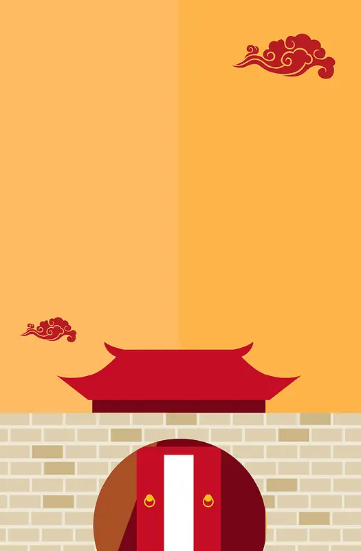 中国传统建筑海报背景