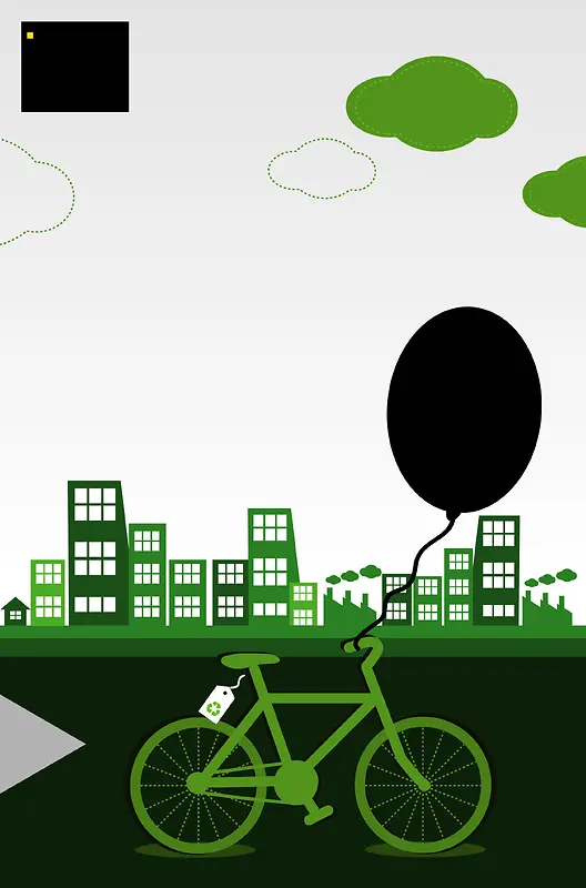 环保绿色主题单车海报背景