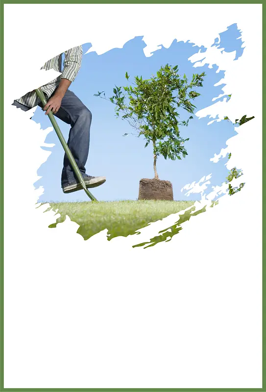植树节公益海报cdr背景模板