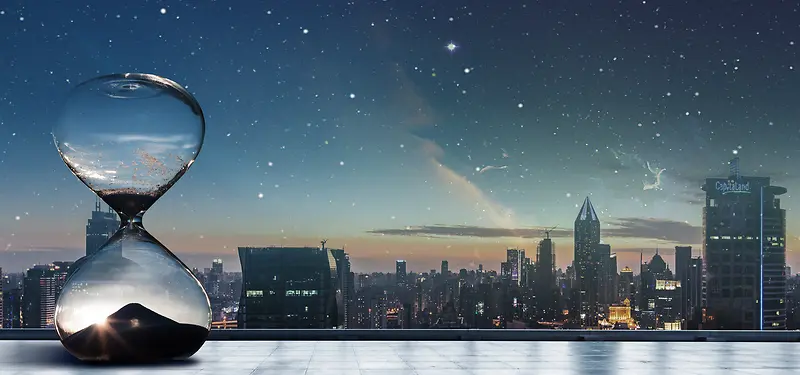 夜晚星空房地产banner创意海报