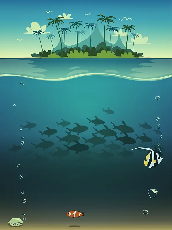 海岛海报背景图