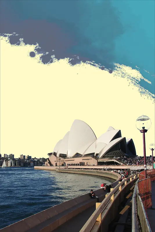 世界著名建筑海报背景图
