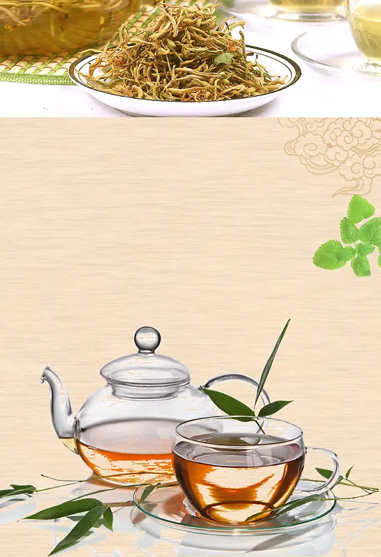 凉茶饮品海报背景素材