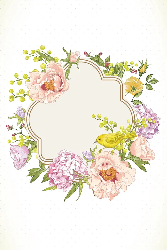 美丽水彩花卉插画海报背景素材