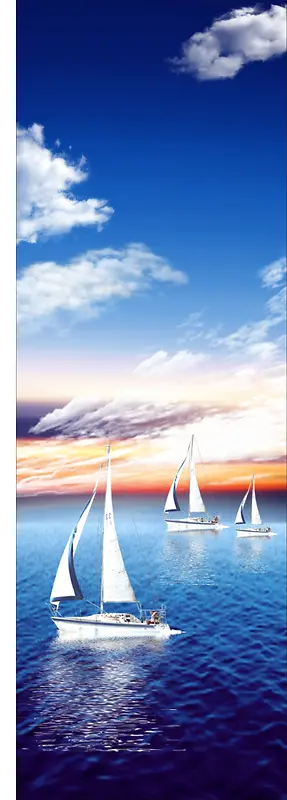 风景蓝天大海帆船背景