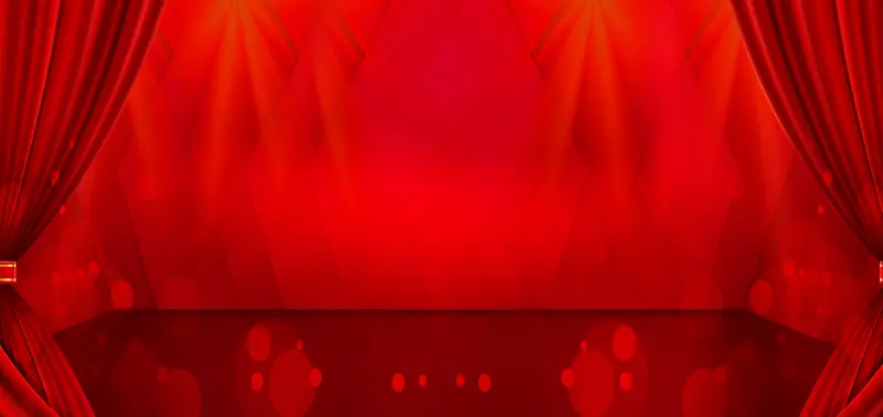 红色简约舞台背景