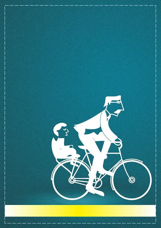 父亲节自行车剪影海报背景