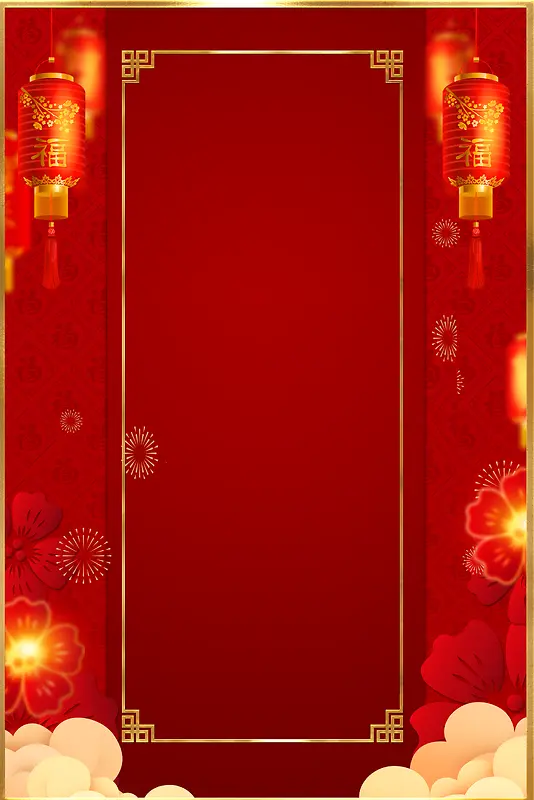 春节红色背景灯笼
