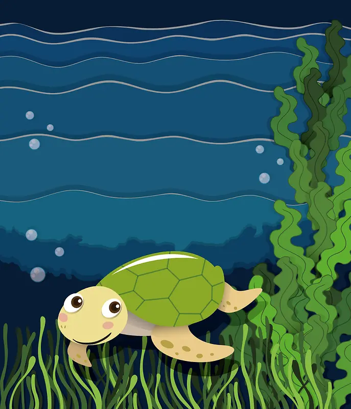 矢量海洋海龟卡通背景