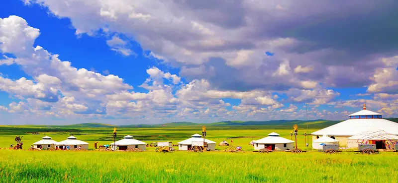 大自然蒙古包背景