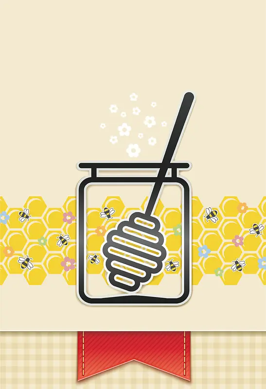 扁平化创意蜂蜜蜜蜂海报背景素材